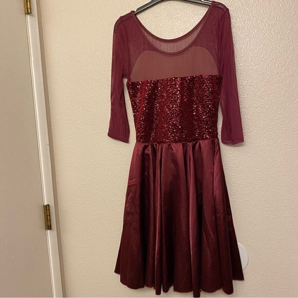 WEISSMAN Dance Costume lyrical burgundy Hopeless Romantic 9567 adult SA - Picture 2 of 14